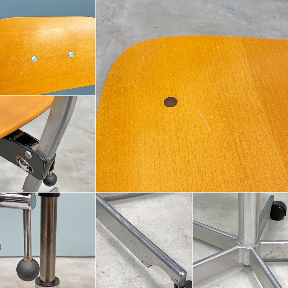 フリッツハンセン Fritz Hansen ケヴィチェア KEVI デスクチェア キャスターベース プライウッド板座 5本脚 ヨルゲン・ラスムセン 1999年製 デンマーク 北欧 ◎