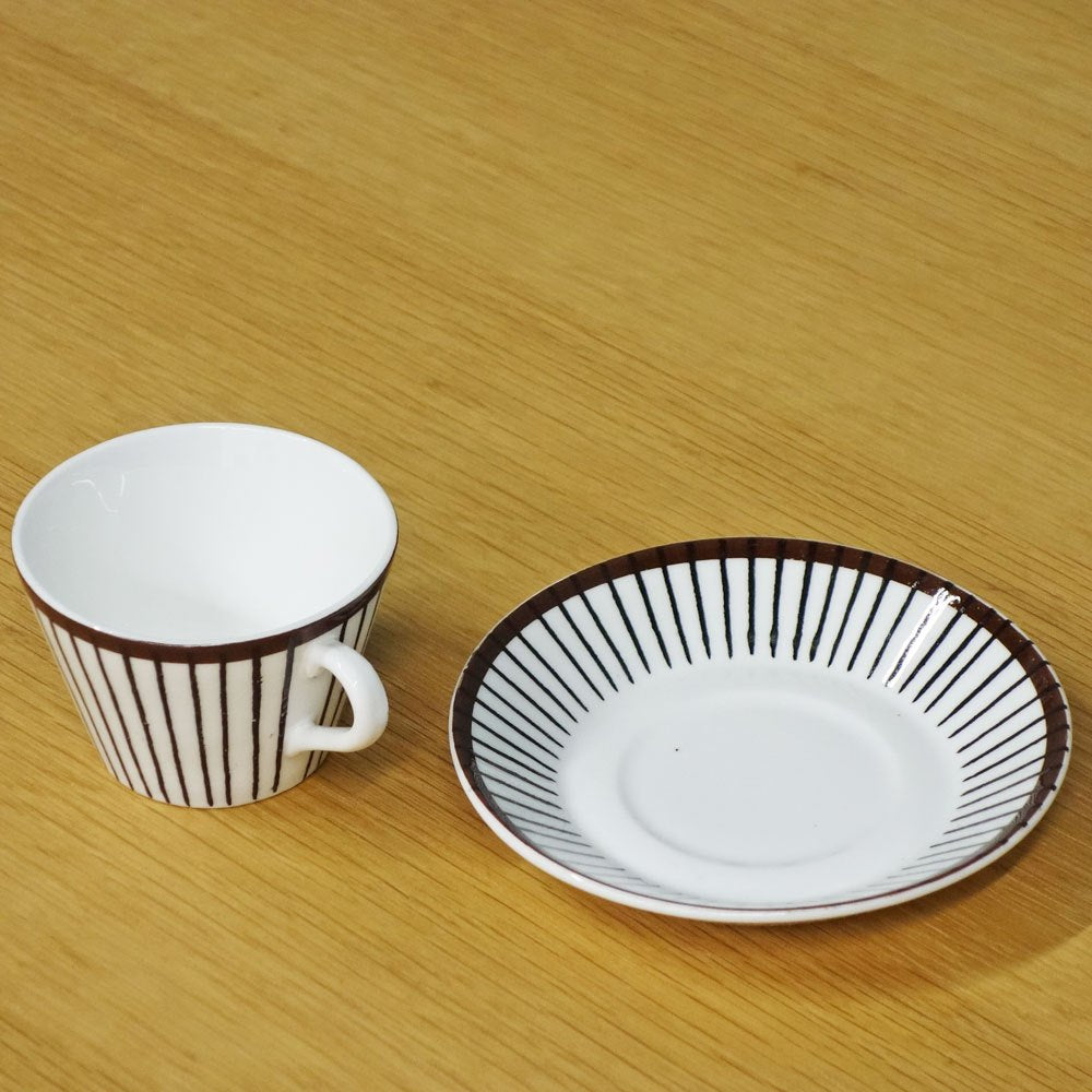 グスタフスベリ GUSTVSBERG スピサリブ SPISA RIBB コーヒーカップ＆ソーサー ビンテージ 北欧食器 ◎
