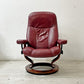 エコーネス EKORNES コンサル Consul ストレスレスチェア stressless リクライニングチェア オットマン付き クラシック レザー Mサイズ 2006年製 A ●