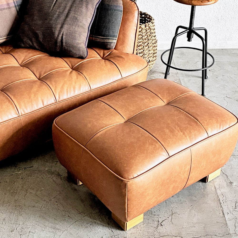 クラッシュゲート CRASH GATE タブレザーワークス tabu Leather Works オピアム OPIUM オットマン スツール W70cm リサイクルレザー 〓