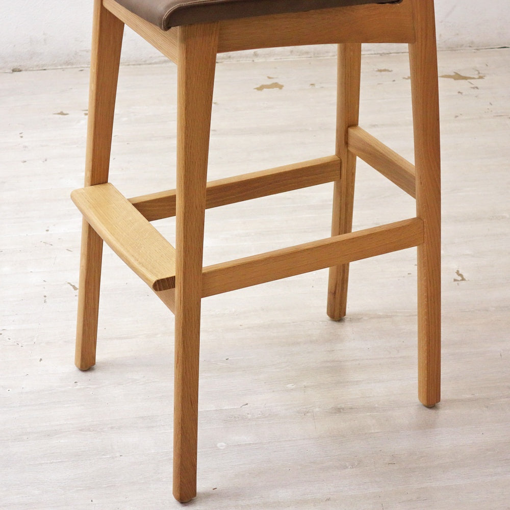 飛騨産業 HIDA 森のことば カウンターチェア ホワイトオーク無垢材 SN281 ハイラルゴ 合成皮革 佐々木敏光デザイン B ●