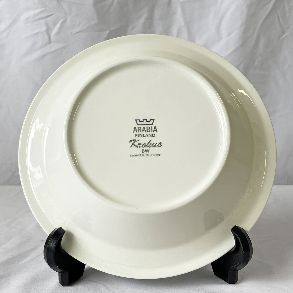 アラビア ARABIA クロッカス Krokus ディーププレート スープボウル 20cm ブラック エステリ・トムラ 北欧食器 ビンテージ B ◇
