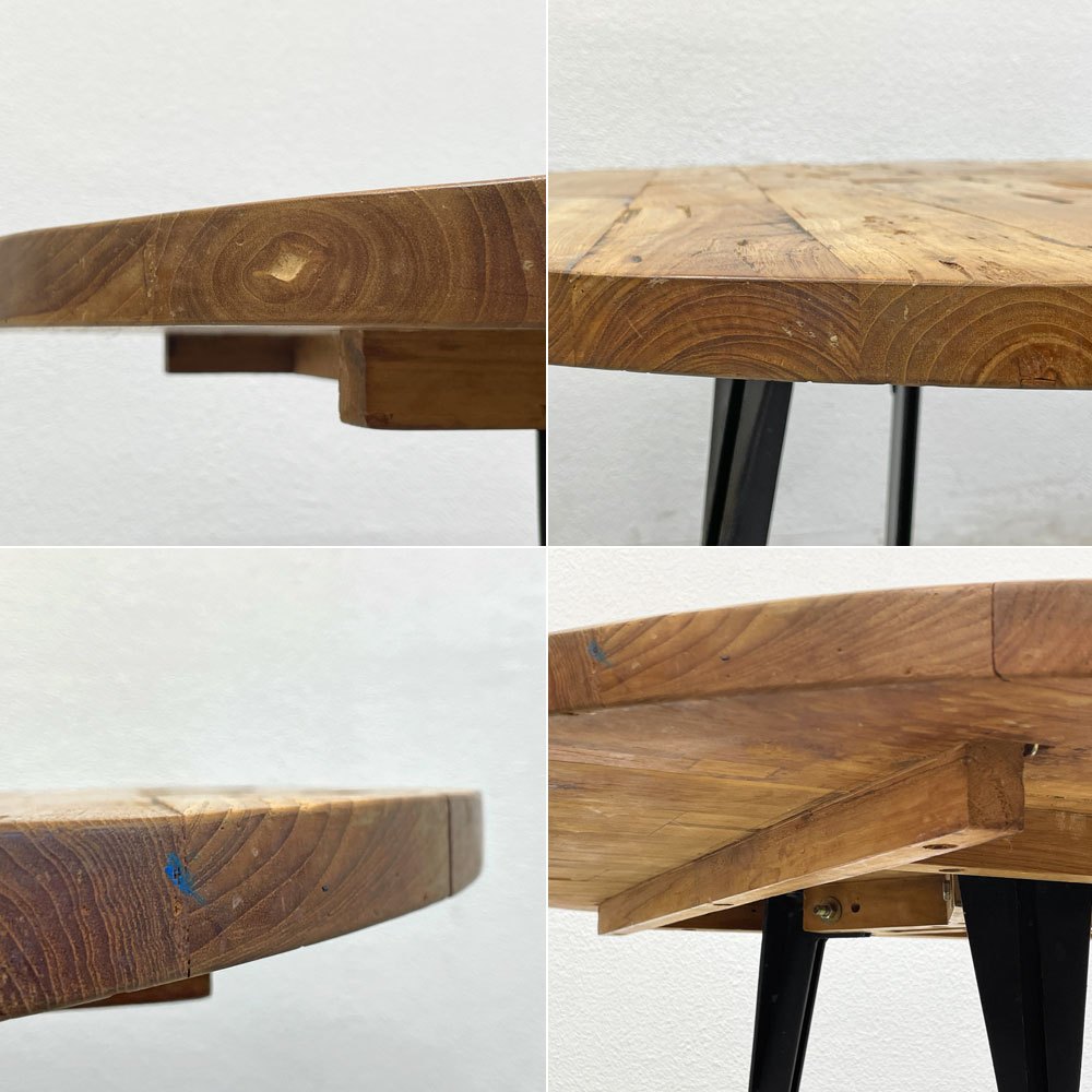 ジャーナルスタンダード ファニチャー JOURNAL STANDARD FURNITURE フェンディ FENDY ラウンドダイニングテーブル チーク古材 Φ100cm 〓