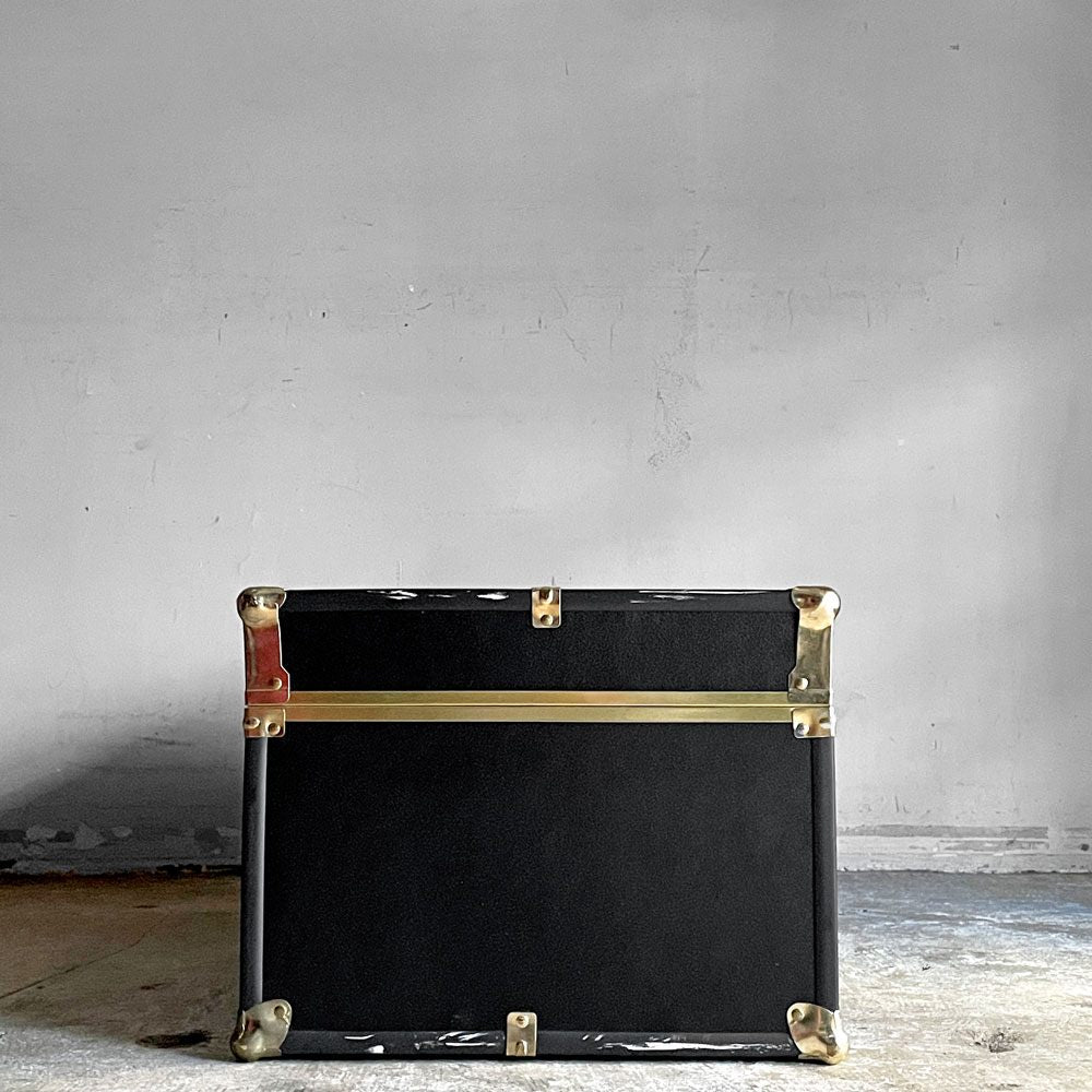 スワード トランク Seward Trunk トランクボックス ビニールレザー ブラック ゴールド 鍵付き 収納 アメリカ ■