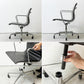 ハーマンミラー Herman Miller アルミナムグループ マネジメントチェア 本革 ブラック 回転式昇降 5本脚 キャスター付 C&R イームズ ●