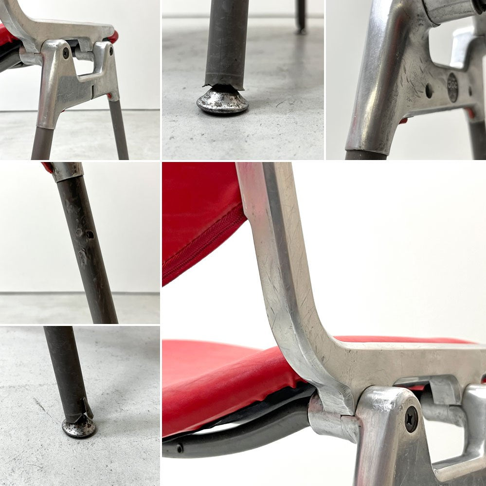 カステリ Castelli DSC 106 ダイニングチェア スタッキングチェア ミーティングチェア PVCレザー ジャンカルロ・ピレッティ ビンテージ イタリア B ●