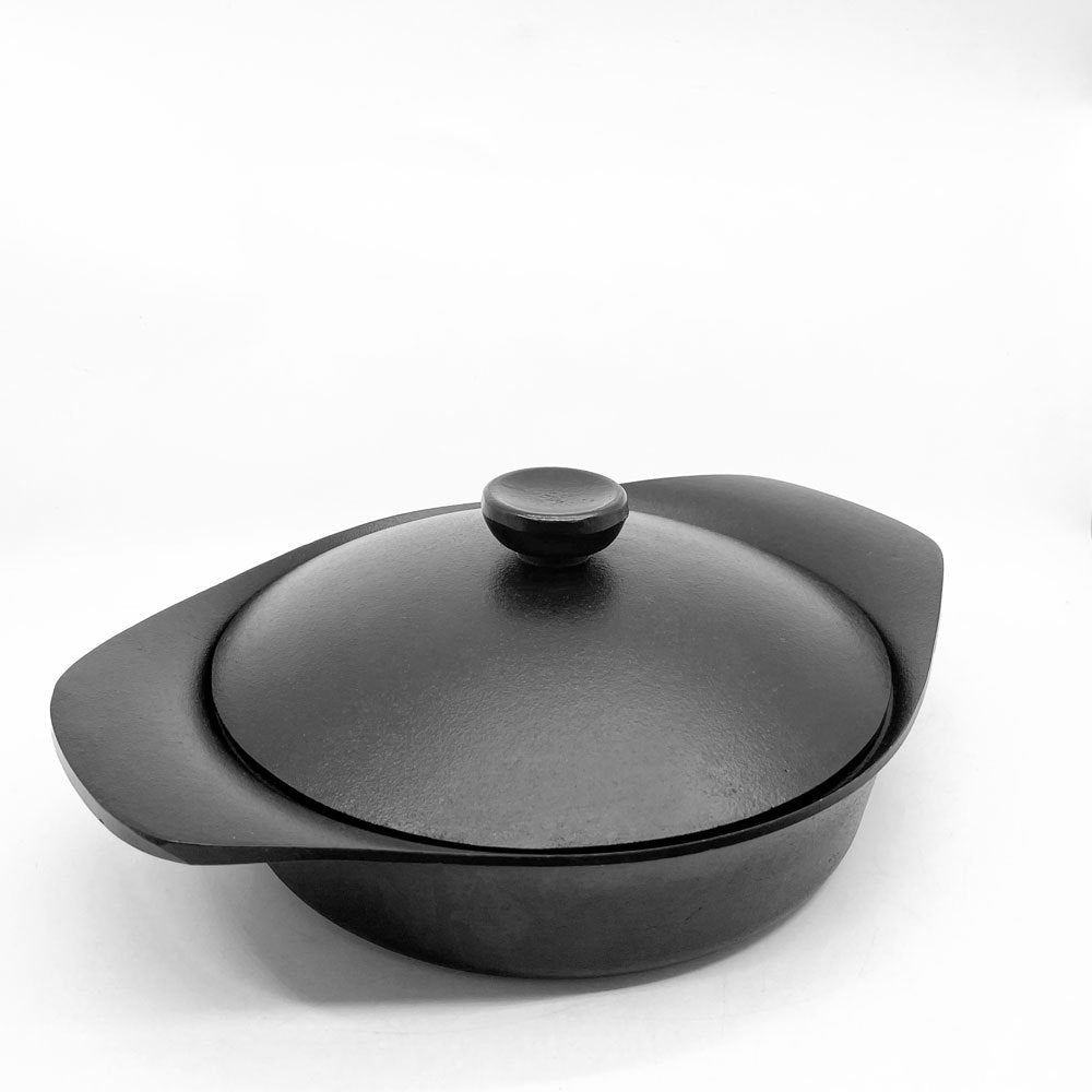 柳宗理 南部鉄器 鉄鍋浅型 鉄ふた＆ハンドル付 22cm 日本製 ●