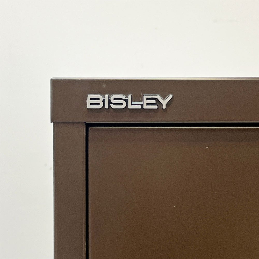 ビスレー BISLEY ベーシック BASIC Fシリーズ 1F3 ファイリングキャビネット 4段 ブラウン ノーマルベース 英国 鍵欠品 ●