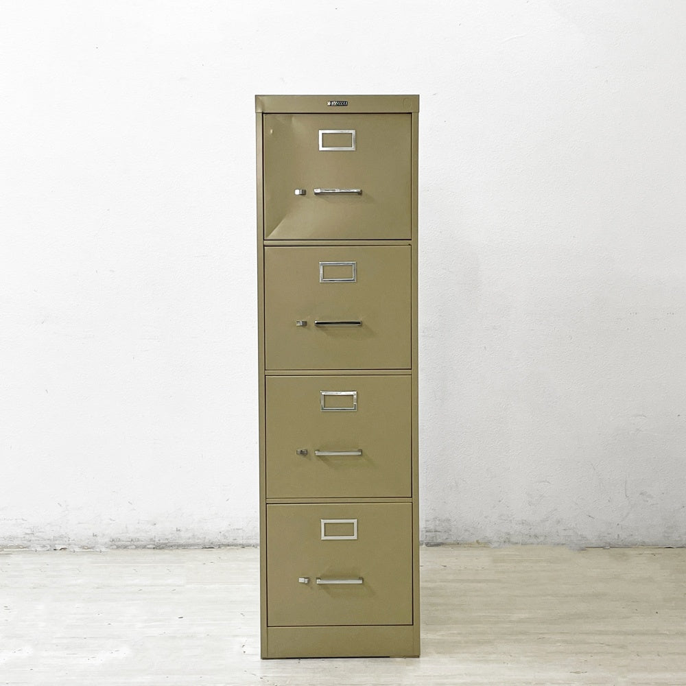 アンダーソンヒッキー ANDERSON HICKEY 4ドロワー ファイリングキャビネット スチールワゴン アイボリー ロック付き 工業系 アメリカ ●