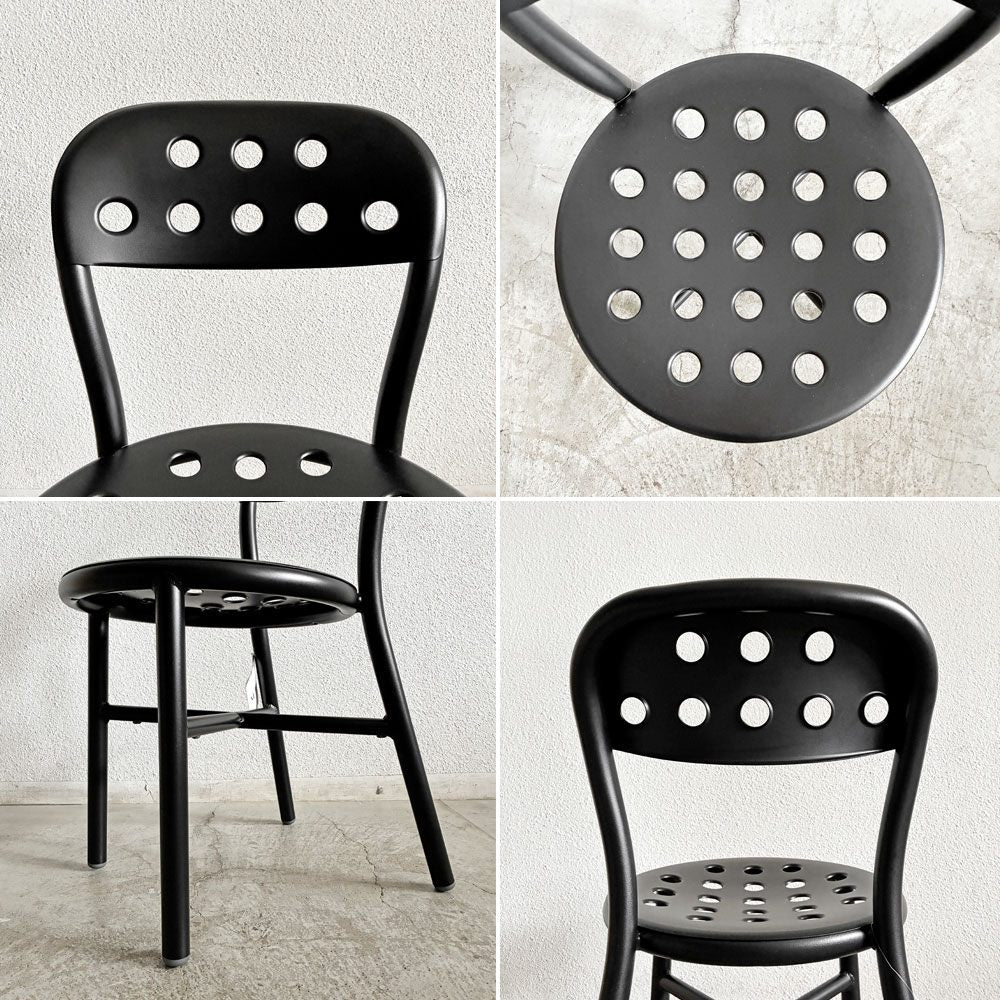 マジス MAGIS パイプチェア Pipe Chair ダイニングチェア パンチングシート アームなし ブラック 屋外使用可 ジャスパー・モリソン 未使用品 定価￥90,200- 〓