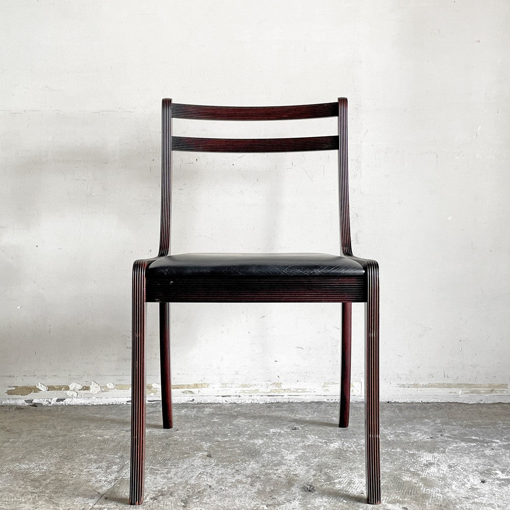 P.Jeppesen レッドブルーチェア Red blue chair ダイニングチェア マホガニー材 ビニールレザー 合成皮革 オーレヴァンシャー Ole Wanscher 北欧ビンテージ ■