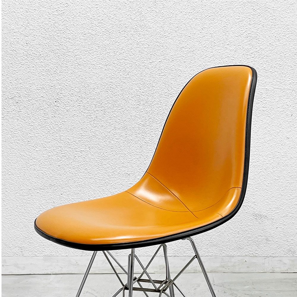 ハーマンミラー Herman Miller サイドシェルチェア セカンド 2nd FRP ナウガレザー エッフェルベース イームズ ビンテージ 〓