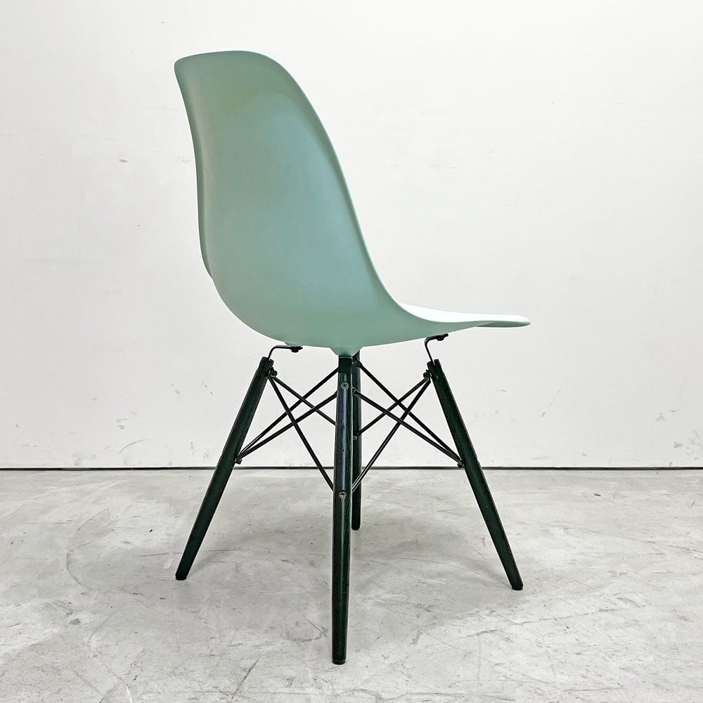 ハーマンミラー HermanMiller サイドシェルチェア ドゥエルレッグ DSW アクアスカイ × エボニー ポリプロピレン製 イームズ ミッドセンチュリー B ●