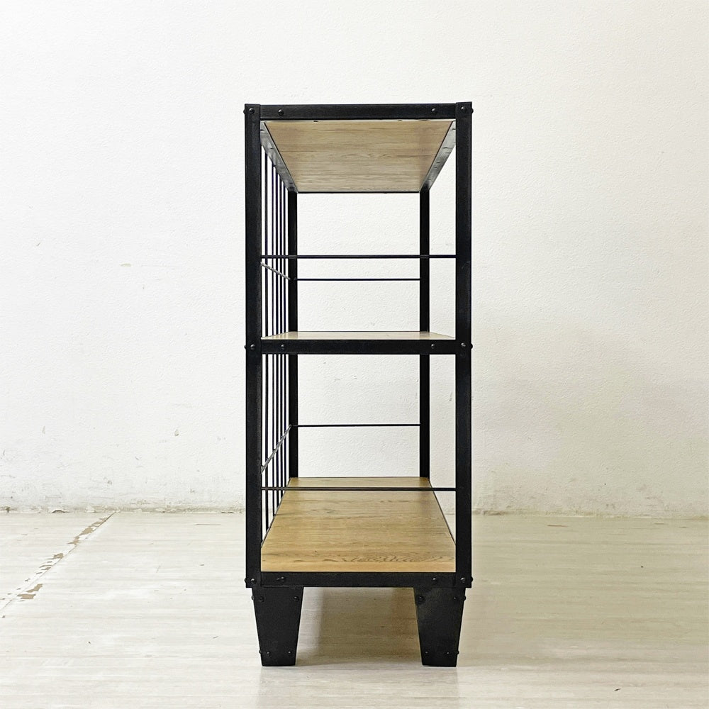 ジャーナルスタンダードファニチャー journal standard Furniture カルビ CALVI ワイドシェルフ WIDE SHELF 3段 オーク材 アイアン インダストリアル ●