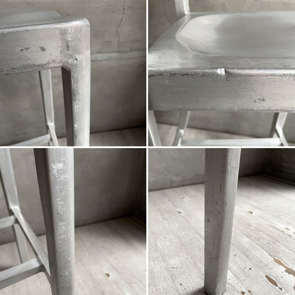 ネイビーバースツール Navy BarStool カウンターチェア ハイチェア アルミニウム インダストリアル リプロダクト品  B♪