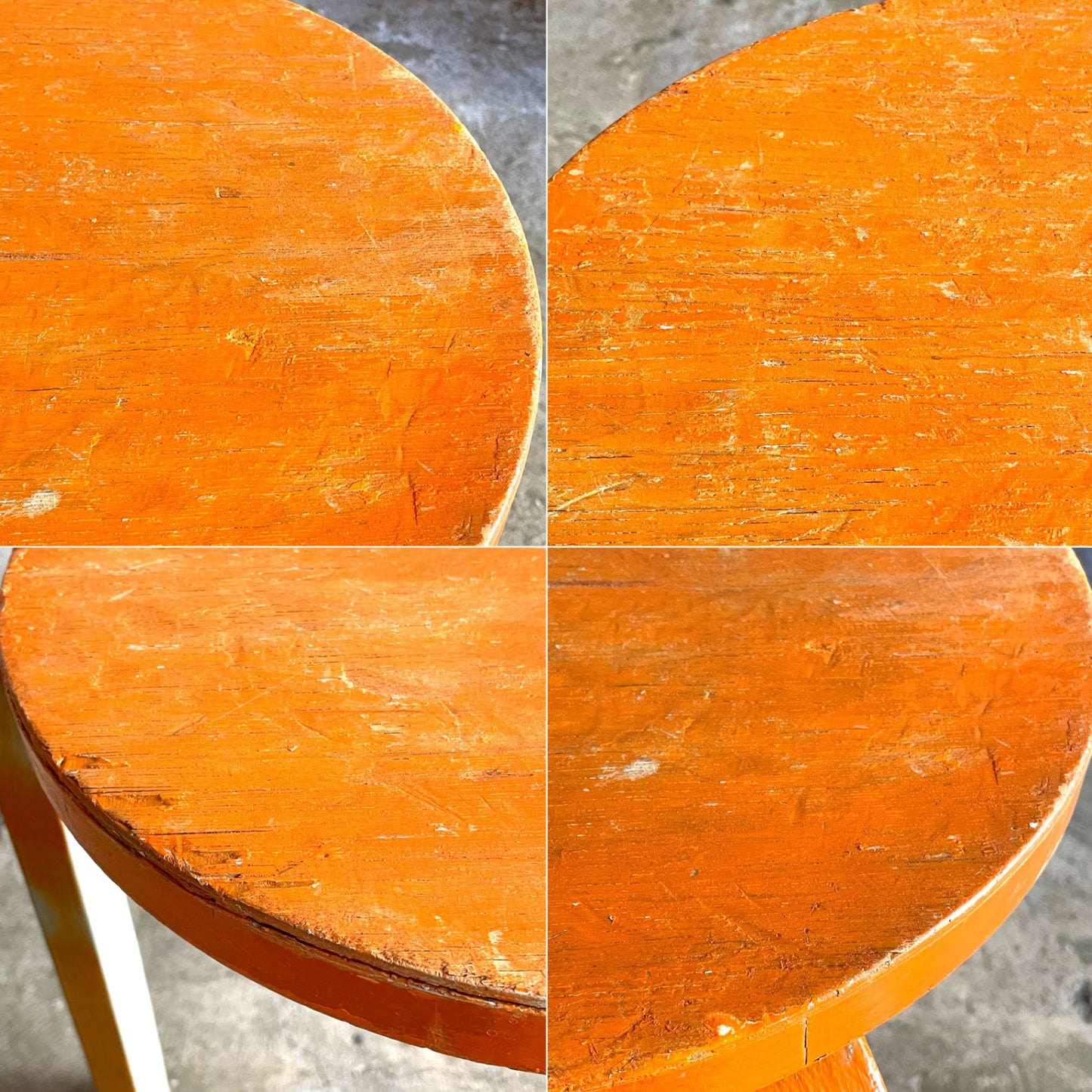 アルテック artek スツール60 stool60 3本脚 ペインテッド オレンジ/グレー 60’ｓ ビンテージ アルヴァ・アアルト 希少 ■