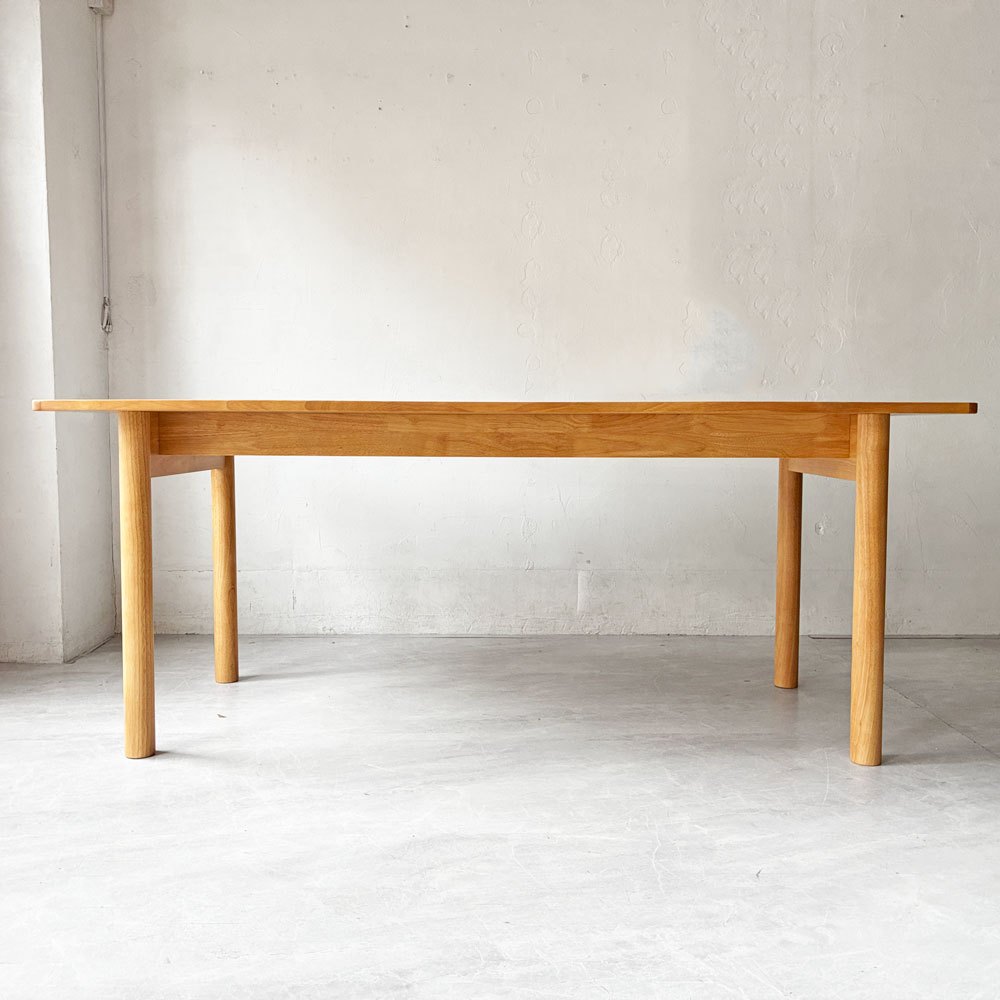 無印良品 MUJI 木製テーブル ダイニングテーブル ラバーウッド材 Ｗ180cm ナチュラルデザイン 美品 参考定価￥59,900- ★