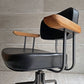 トラックファニチャー TRUCK FURNITURE デスクワークチェア DESKWORK CHAIR アームチェア レザー 本革 L-4ブラック オーク材 回転式昇降 定価 ￥183,700-