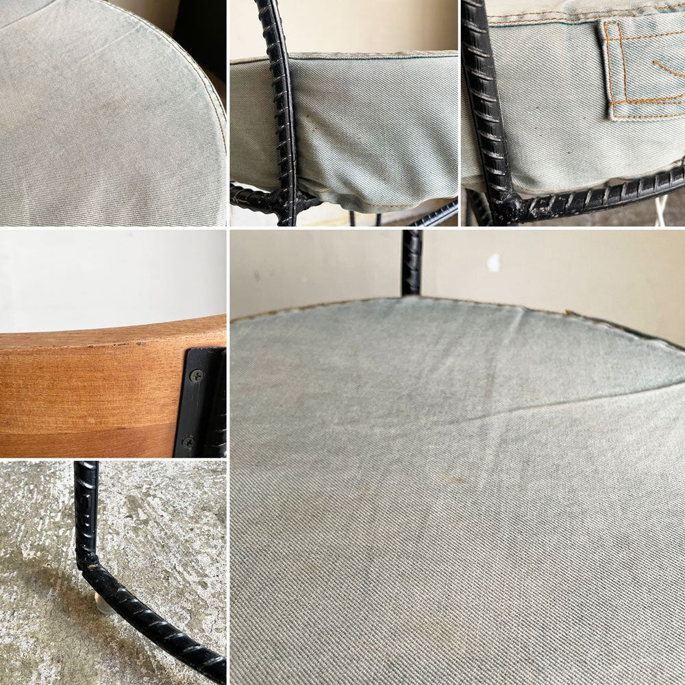 ディーボディ d-Bodhi カンパーニャ チェア デニム CAMPAGNA CHAIR ダイニングチェア チーク古材×アイアンレッグ インダストリアルデザイン A ■
