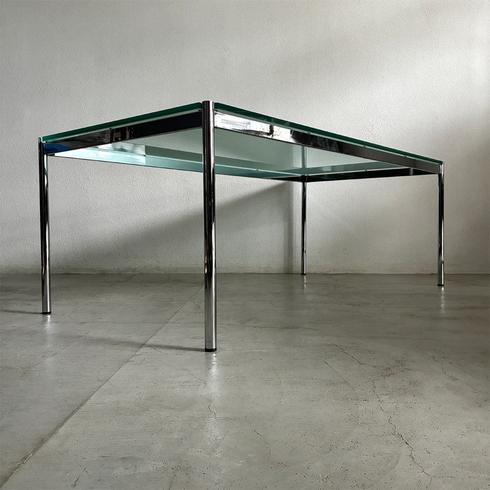ユーエスエム ハラーシステム USM Modular Furniture ハラーテーブル デスク ダイニングテーブル W200×D100×H72/74cm ジェンティーレガラス 艶消し フロスト加工 リバーシブル 合計参考価格￥457,600-の品 オフィス家具 ミーティングテーブル 店舗什器 MoMA 〓