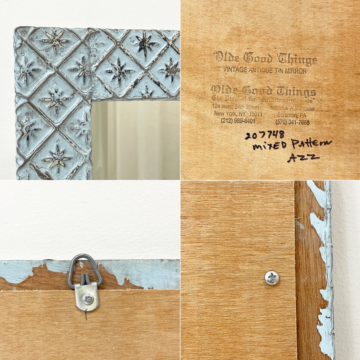 エイチピーデコ H.P.DECO アッシュペーフランス H.P.FRANCE NYミラー Newyork Mirror ウォールミラー アメリカンビンテージマテリアル シャビーシック ●