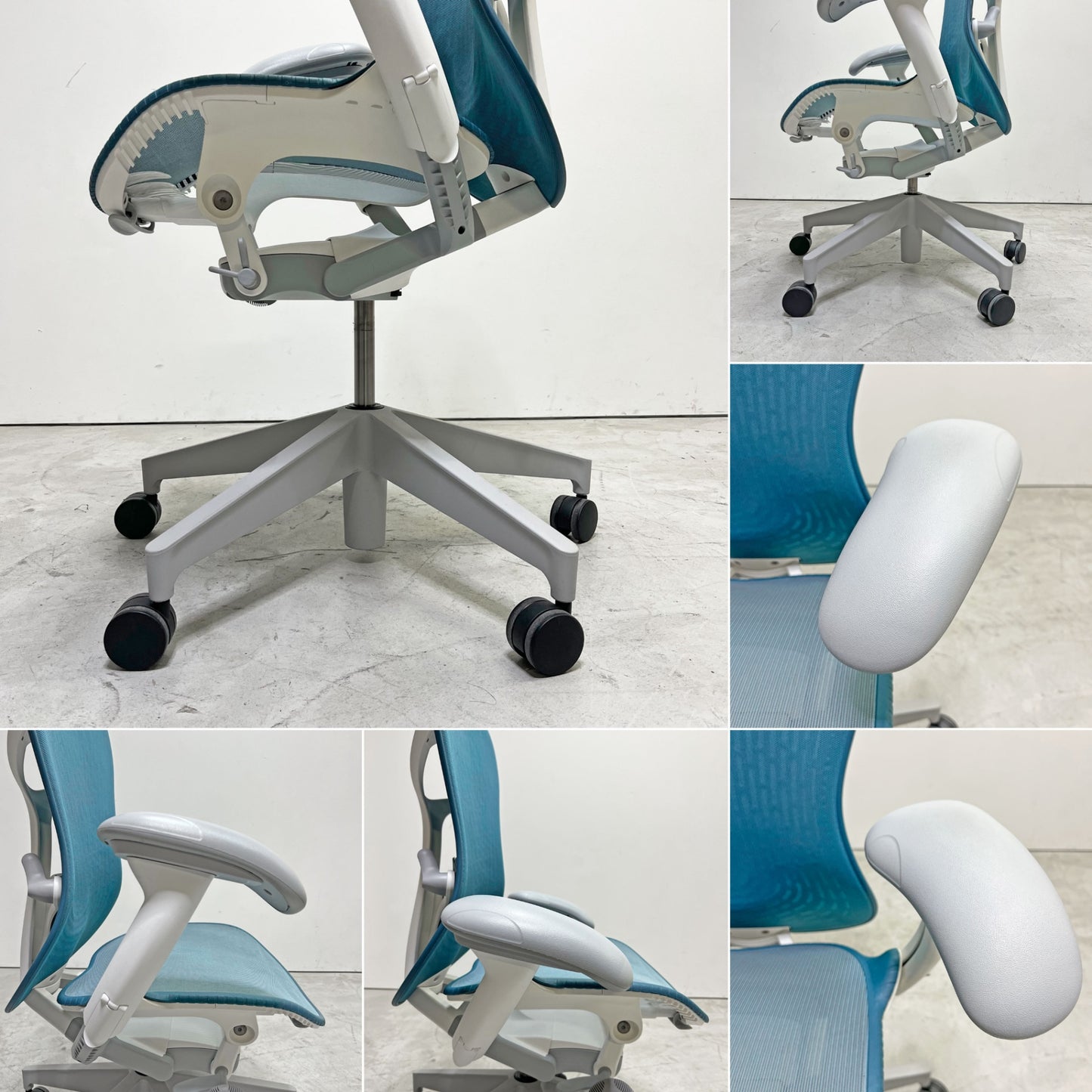 ハーマンミラー Herman Miller ミラ2 Mirra2 オフィスチェア デスクチェア ブルー×ホワイト メッシュシート スタジオ7.5 MRF123AWAF  ●