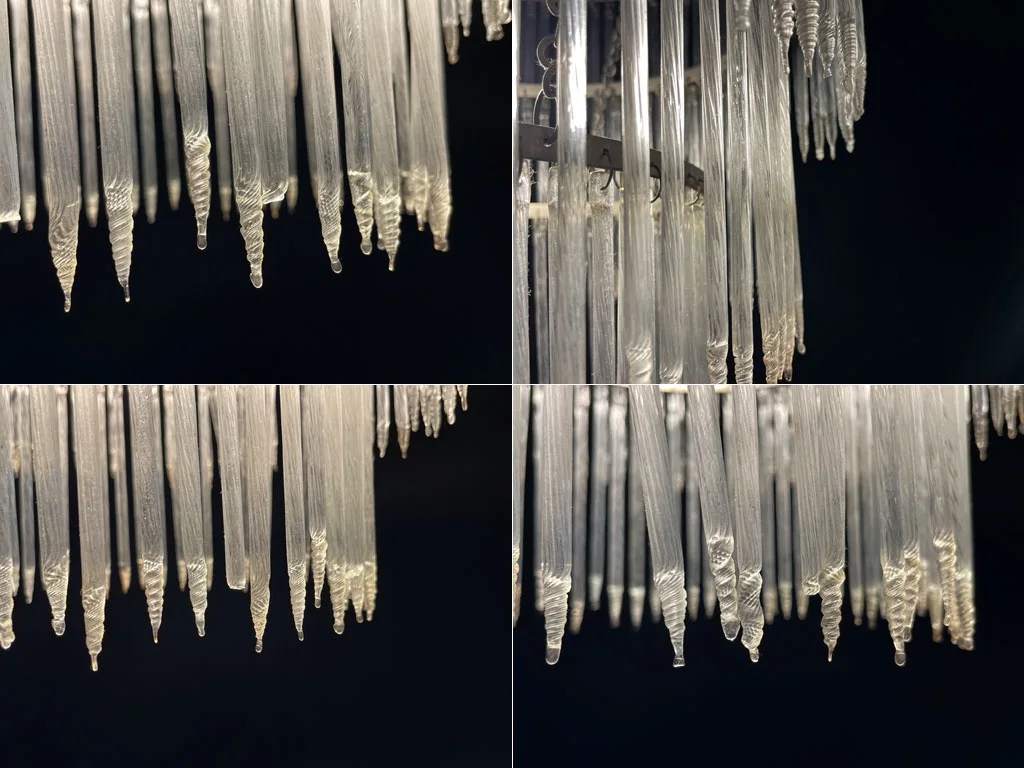 3ラウンドフレーム アイシクル シャンデリア 3Tiered Icicle Glass Chandelier ペンダントライト 〓