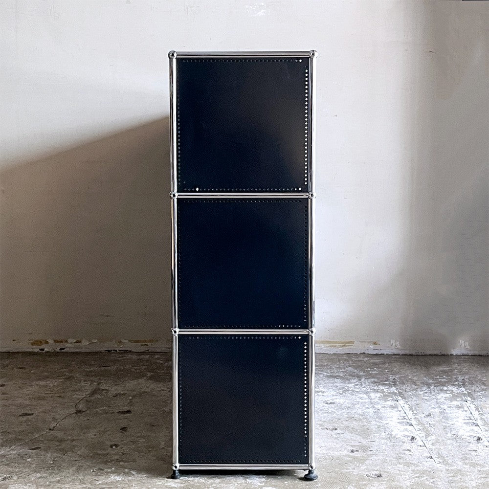ユーエスエムハラー USMハラー USM Haller キャビネット シェルフ 2列3段 ドロップダウンドア×2 鍵付属 グラファイトブラック モダンデザイン スイス 合計参考価格￥378,381- ■
