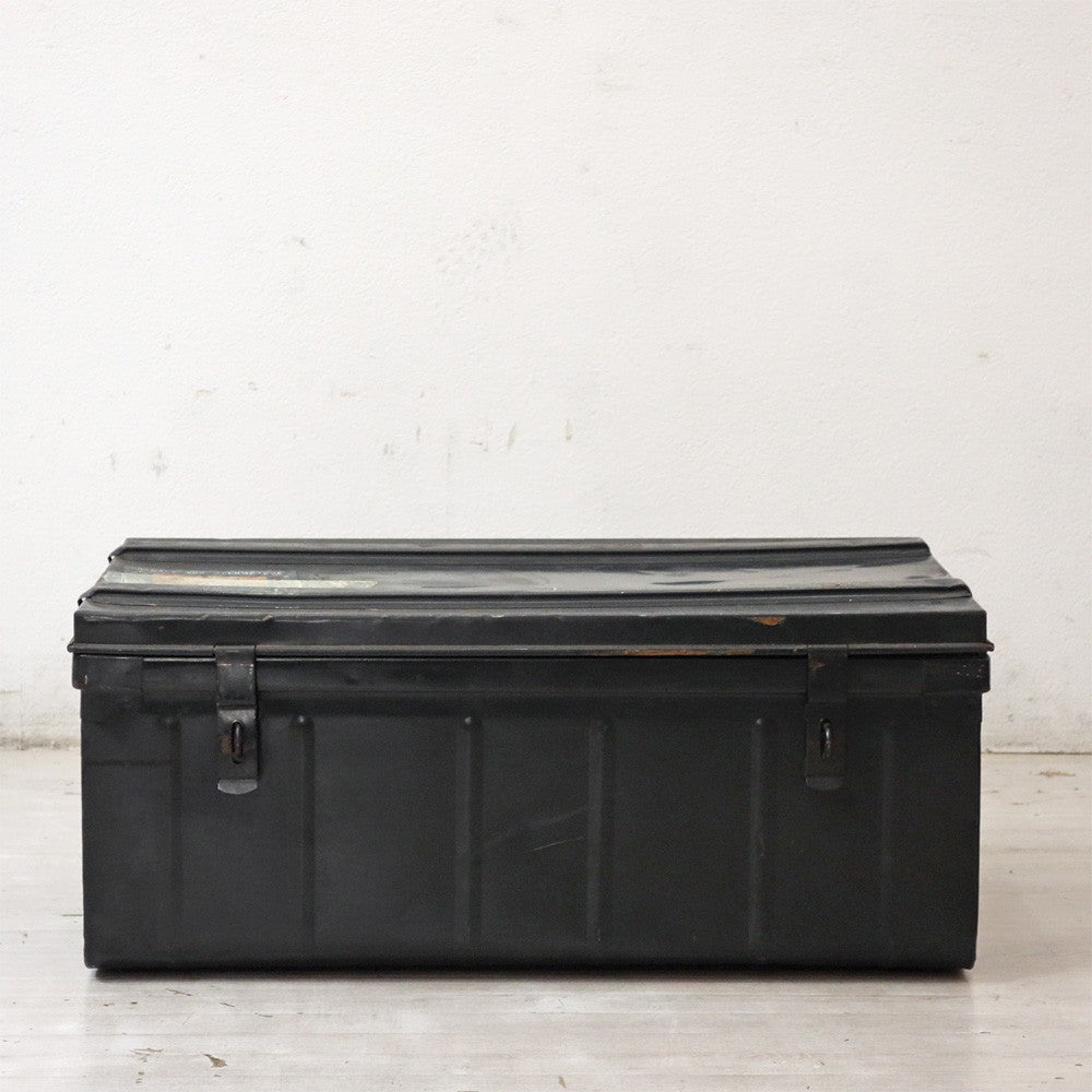 ビンテージ Vintage スチール トランクケース 収納ボックス インダストリアルデザイン 店舗什器 ●