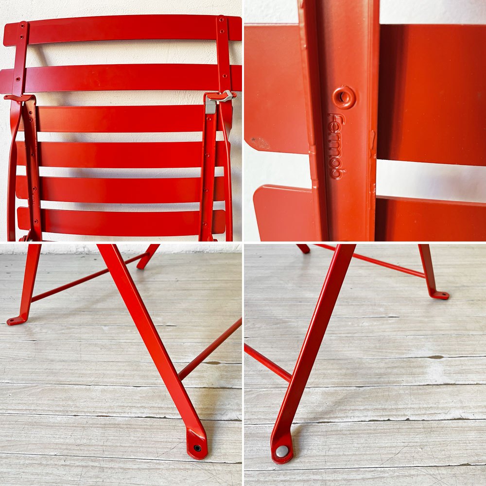 フェルモブ Fermob ビストロ BISTRO メタルチェア METAL CHAIR フォールディング ガーデンチェア レッド 折りたたみ フランス 定価¥22,000- ★