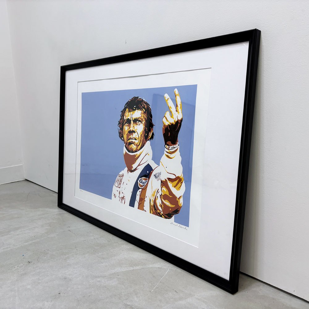 コンラッドリーチ CONRAD LEACH スティーブ・マックイーン Steve McQueen シルクスクリーン アートフレーム ポスター ポップアート 21/30 希少 21×30cm(スクリーンサイズ) 額装品 ●