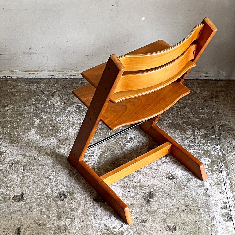 ストッケ STOKKE トリップトラップ TRIPP TRAPP ベビーチェア キッズチェア S/N無し 木製ガード レザーベルト ノルウェー 北欧家具 ■