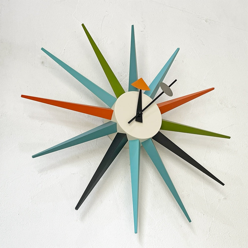 ヴィトラ Vitra ジョージネルソン George Nelson サンバースト Sunburst Clock 壁掛け時計 ウォールクロック マルチカラー ミッドセンチュリー 箱付き 新品未使用 ★