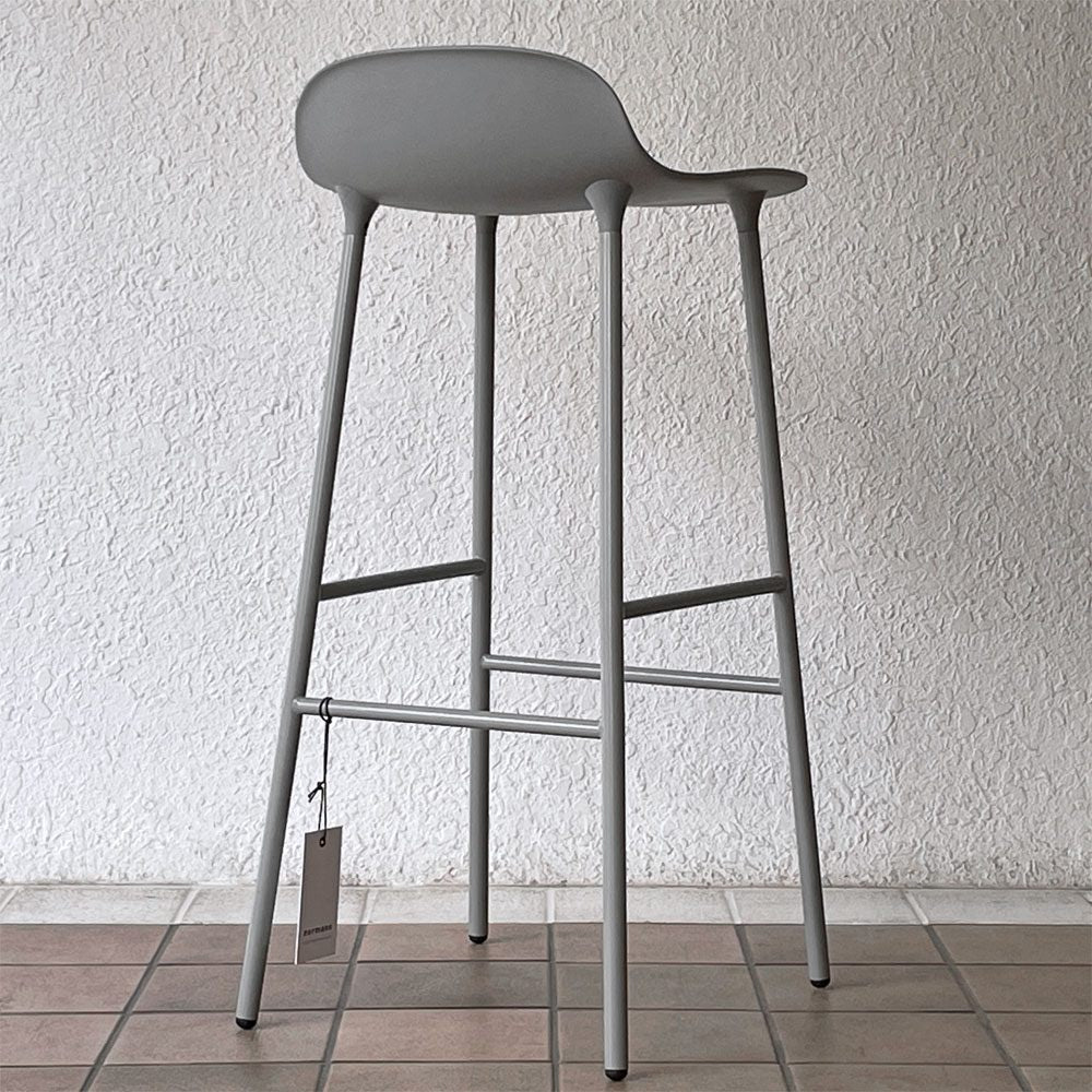 ノーマンコペンハーゲン normann COPENHAGEN フォーム Form バースツール グレー ポリプロピレン スチール デンマーク モダンデザイン 箱付 美品 ◇