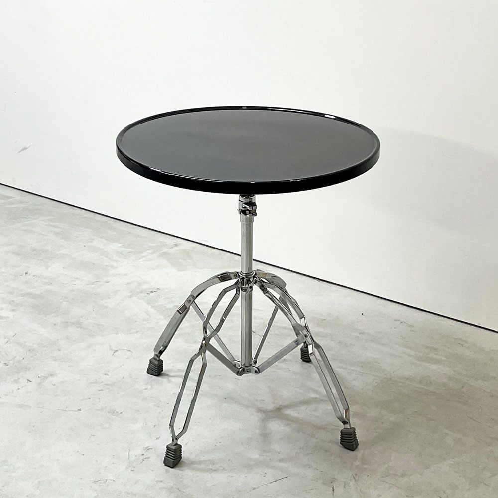 ダルトン DULTON X4 table X4テーブル カフェテーブル サイドテーブル ラウンド スチール クロームメッキ ブラック 折りたたみ式 インダストリアル 廃番 ●