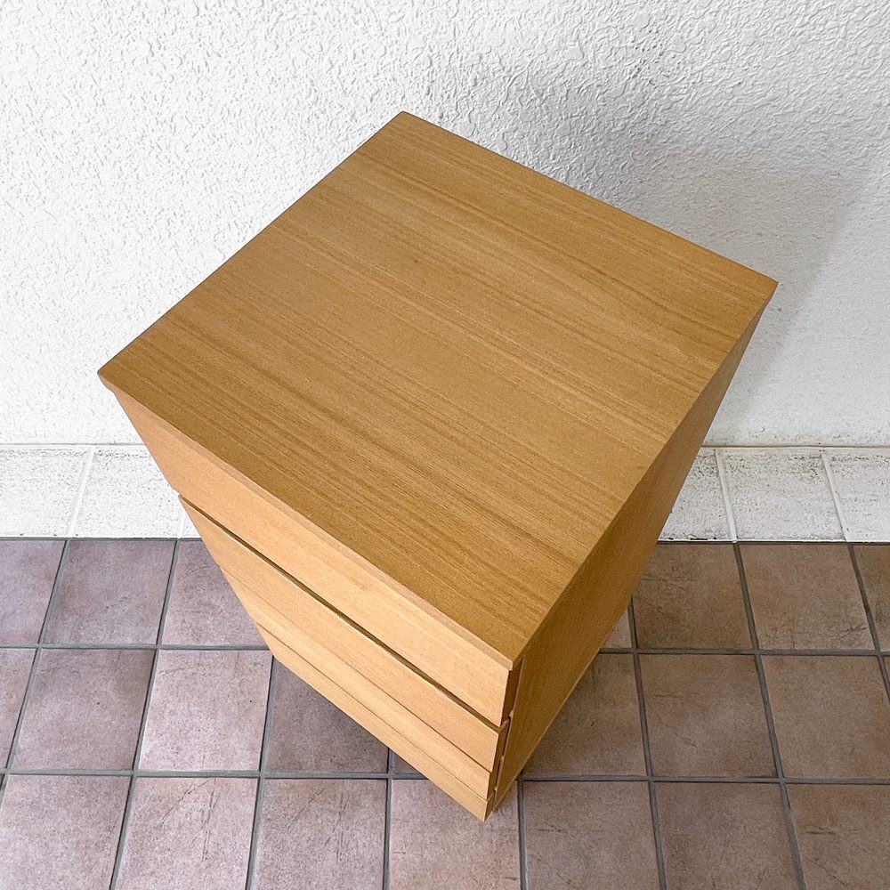 無印良品 MUJI タモ材 スリム 4段 チェスト W40cm シンプルデザイン ナチュラル ◇