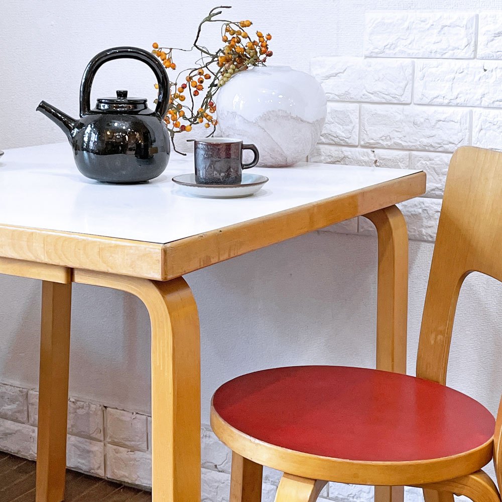 アルテック artek チェア66 CHAIR66 ダイニングチェア レッドリノリウム ビンテージ アルヴァ・アアルト フィンランド 北欧家具 ◎