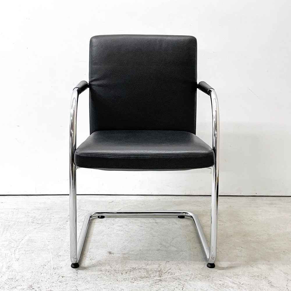 ヴィトラ vitra ビザソフト Visasoft アームチェア ミーティングチェア カンティレバー 本革 アントニオ・チッテリオ モダンデザイン B ●