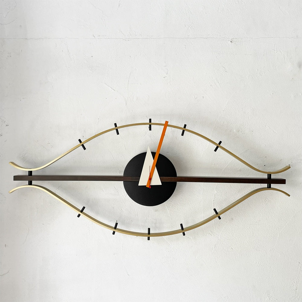 ヴィトラ vitra アイクロック Eye Clock 壁掛け時計 ブラス×ウォールナット ウォールクロック ジョージ・ネルソン 箱付き 新品未使用 ★