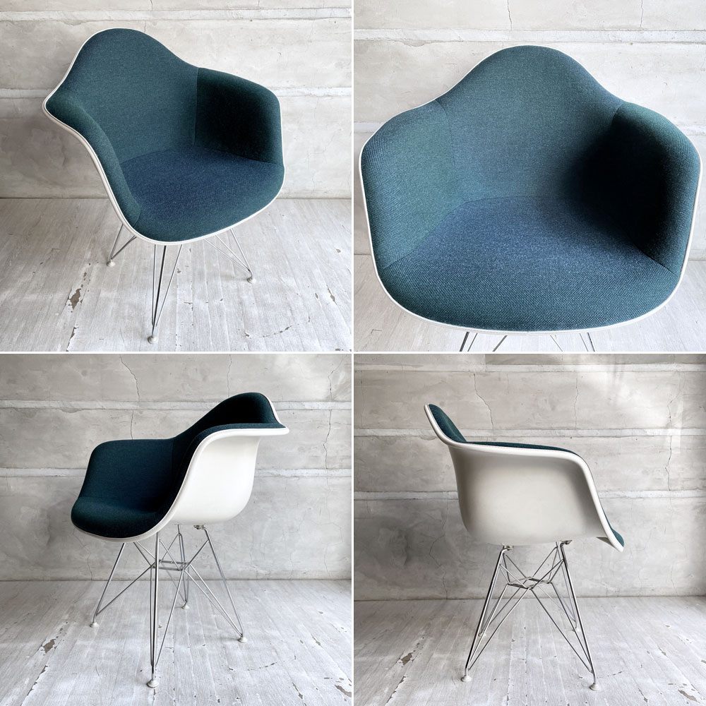 ハーマンミラー Herman Miller アームシェルチェア モダンファニチャーセールス FRP アプホルスター ファブリック張り替え済み エッフェルベース イームズ ビンテージ ♪
