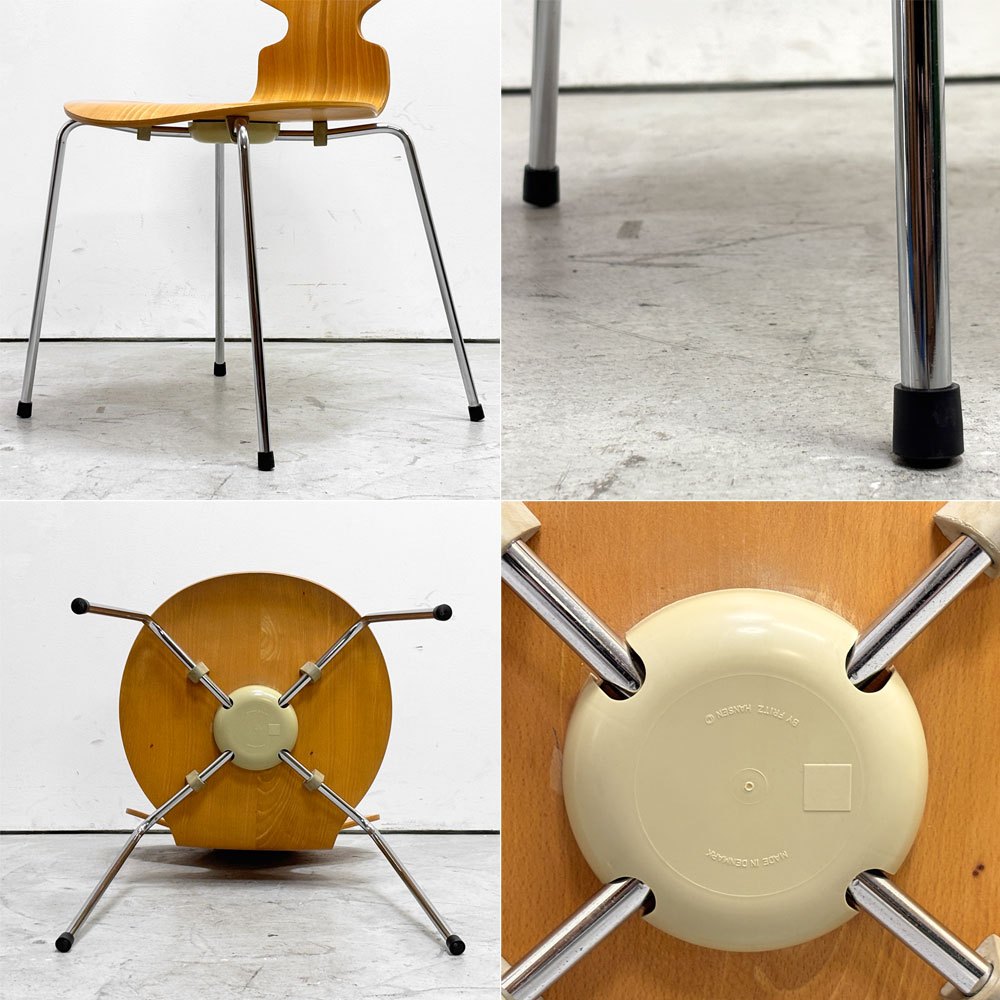 フリッツハンセン Fritz Hansen 3101 アリンコチェア アントチェア 4本脚 ナチュラルビーチ ラッカー仕上げ アルネ・ヤコブセン E ●