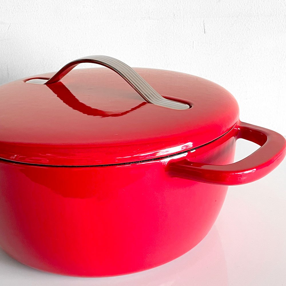 タッパーウェア Tupperware 両手鍋 26cm レッド 鋳物 ホーロー 鋳鉄 日本未発売 ステンレス アメリカ IH対応 ■