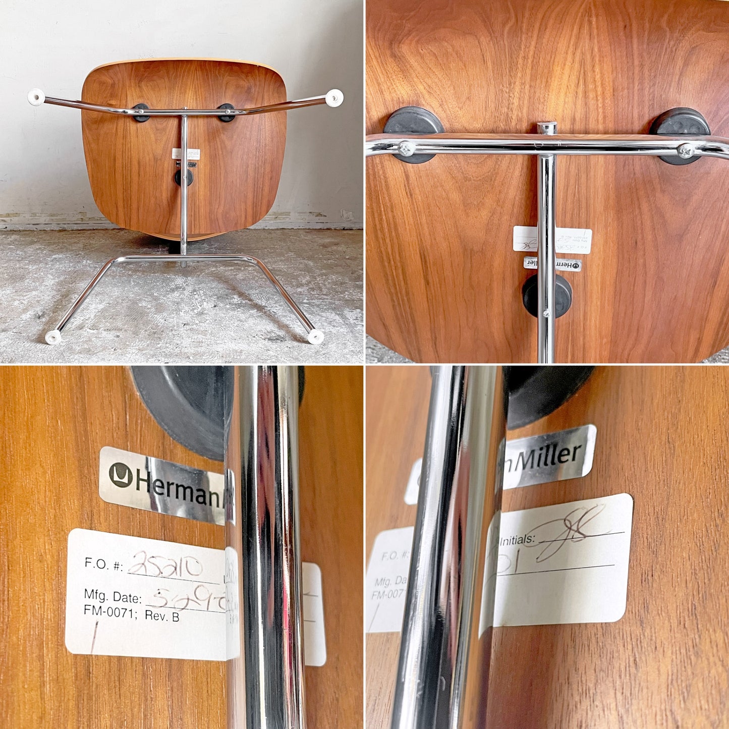 ハーマンミラー Herman Miller プライウッドダイニングチェア DCM メタルレッグ アッシュ材 C&R イームズ ミッドセンチュリー ■