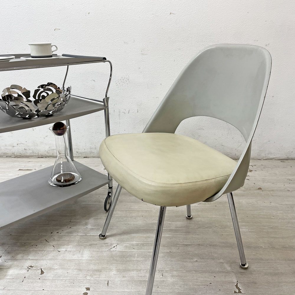 ノル Knoll エーロ・サーリネン Eero Saarinen エグゼクティヴ #72 サイドチェア FRPシェル PVCシート メタルベース 50-60's ビンテージ ●