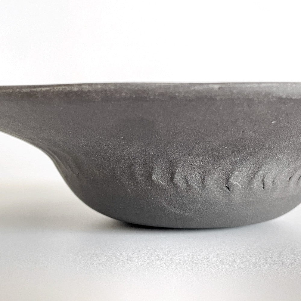 吉田次朗 リムボウル スープ皿 深皿 ホワイトグレー Mサイズ Φ20cm 陶器 現代作家 A ■