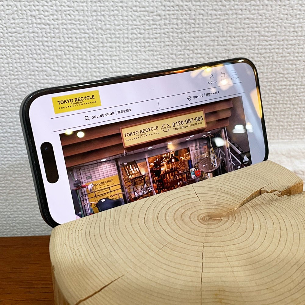 カルデサック cul de sac - japon タブレットスタンド iPad iPhone スマートフォン アンドロイド android 青森ヒバ材 丸太 W15.5cm ◎