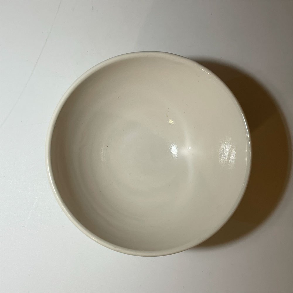 岡田直人 フランスカップ S 11cm ボウル ホワイト 陶芸家 現代作家 B ★