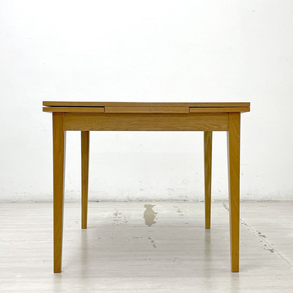 無印良品 MUJI エクステンション ダイニングテーブル 伸長式 オーク材 W85cm ナチュラル 廃番 ●