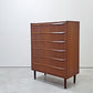 北欧ビンテージ Scandinabian Vintage チェスト 6ドロワーズ チーク材 H108cm デンマーク 北欧家具 鍵欠品 ●