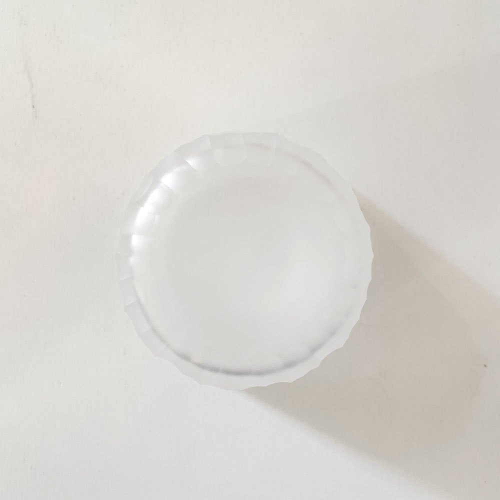 辻和美 Kazumi Tsuji しのぎ クリア めんちょこ小 ガラスカップ Φ9×7.5cm 箱&サイン入りカード付 ファクトリーズーマー factory zoomer 現代作家 ◎